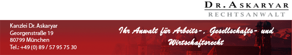 Kanzlei Dr. Mares Akaryar - Ihre umfassende Rechtsberatung f�r Unternehmen und Privatpersonen in den Bereichen Arbeitsrecht, Gesellschaftsrecht und Wirtschaftsrecht